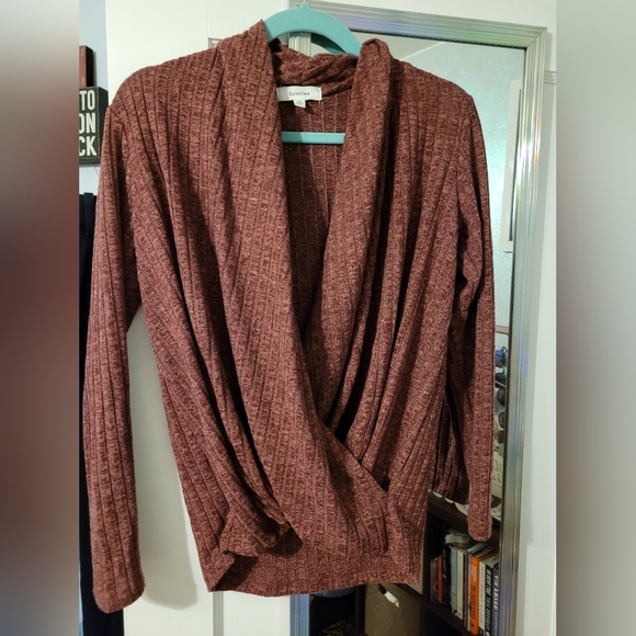 soleillee Sweaters - Soleillee Cross Front Long Sleeve Sweater
